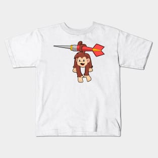 Monkey at Darts with Dart Kids T-Shirt